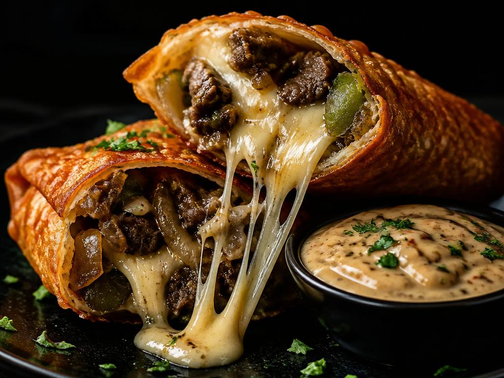 Philly Cheesesteak Egg Rolls