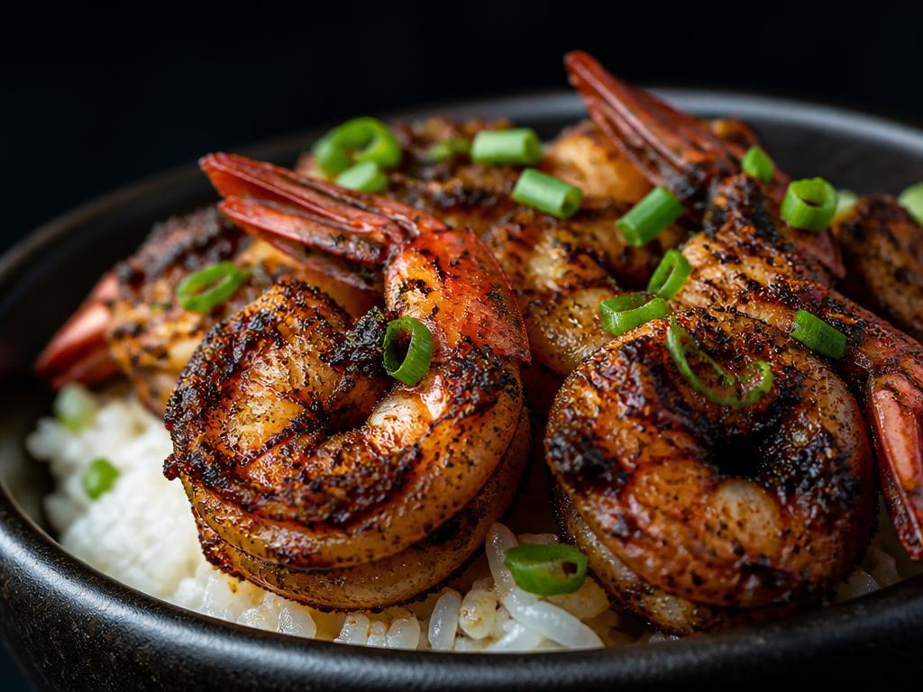 Jerk Shrimp Over Rice